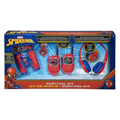 Afbeelding van Spider Man Overlevingsset Kompas Verrekijker Walkie Talkies Koptelefoon Zaklamp