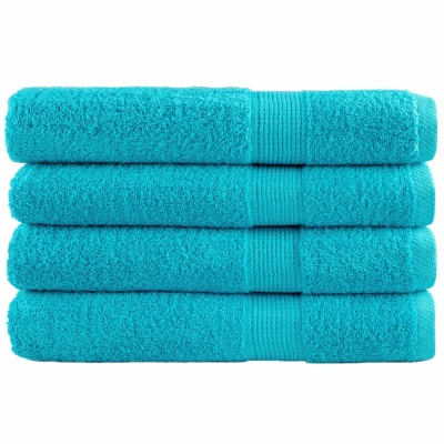 Afbeelding van Saunahanddoeken 4 st 600 g/m 80x200 cm 100% katoen turquoise