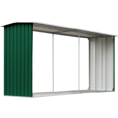 Afbeelding van Haardhoutschuur 330x92x153 cm gegalvaniseerd staal groen