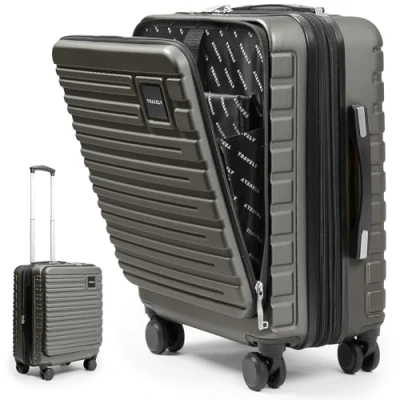Afbeelding van handbagage 55x40x23cm expandable geschikt voor Lufthansa, Eurowings en co. I 41 50L trolley met zachte wielen praktisch TSA slot, reiskoffer