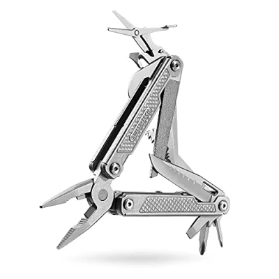 Afbeelding van Swiss+Tech Multifunctionele Tang 17 in 1 van Roestvrij Staal, Opvouwbare Multitool Multifunctioneel Gereedschap met Riemclipzaag voor Kamperen Wandelen Repareren