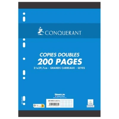 Afbeelding van Conquérant Kopies Seyes kaarten in A4 formaat, 200 pagina&#039;s, 70 g