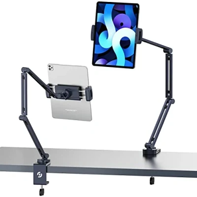 Afbeelding van ULANZI LS31 Tablethouder tafel tabletstandaard bed iPad standaard 360 verstelbaar 1/4&#039;&#039; &amp; 3/8&#039;&#039; schroeven Compatibel met Pro 12.9&#039;&#039; 2022 Air Mini/iPhone Samsung smartphone camera microfoon