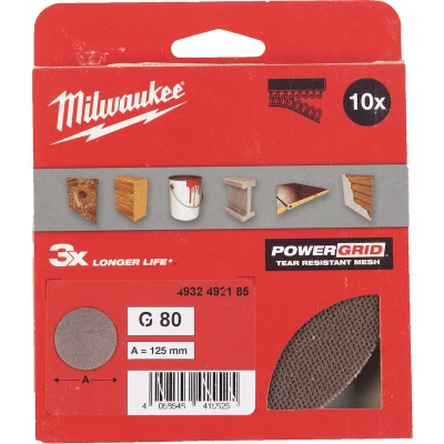 Afbeelding van Milwaukee Accessoires Schuurgaas PG Mesh 125 HL G80 10 stuks 4932492185