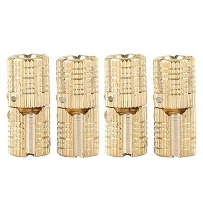 Afbeelding van Nikou Koperen meubelscharnieren, vat, onzichtbare deur, verborgen kastscharnieren, 4 stuks/verpakking, 12 mm, voor hardware