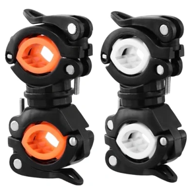 Afbeelding van QWORK 2 stuks fietslamphouder, lamphouder fiets, 360 roterende lichthouder, voor mountainbike, buitenrijden