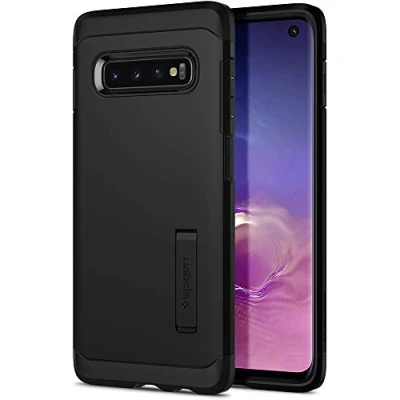 Afbeelding van Samsung Galaxy S10 Hoesje Kunststof Spigen Hardcase/Backcover Zwart Telefoonhoesje Shockproof/Valbescherming