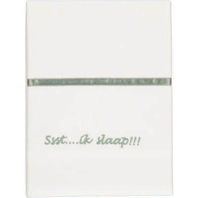 Afbeelding van Briljant Baby Laken Wieg Ssst …. ik slaap 75x100 borduur Groen