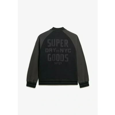 Afbeelding van Superdry Vrouwen Oversized College Bomberjack van Jersey met Print Zwart Grootte: Xxl