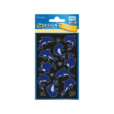 Afbeelding van Neon etiket Z design Kids dolfijnen pakje a 1 vel
