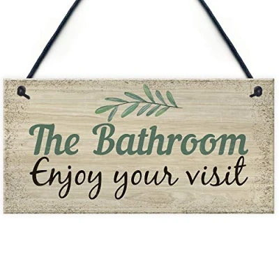 Afbeelding van RED OCEAN Badkamer Toilet Loo Welkom Shabby Chic Nieuwigheid Teken Muur Deur Plaque Home Decor Geschenken