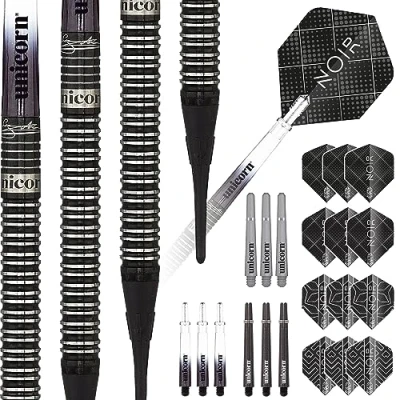 Afbeelding van Unicorn Darts Noir Gary Anderson 70 Procent Soft Tip Darts, Zwart, 18 g