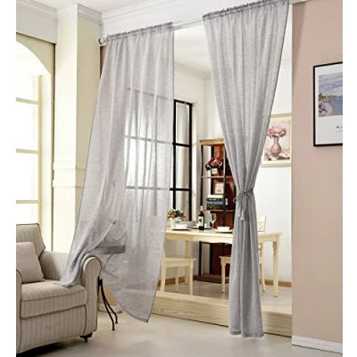 Afbeelding van WOLTU 1 X Doorschijnend gordijn voile 140x225cm,semi gordij Lichtgrijze VH5860hgr