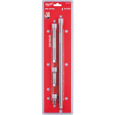 Afbeelding van Milwaukee 3/8 verlengstukken voor dopsleutels 4 delig 3/8&quot; 38 mm, 76 152 356 mm 4932480638