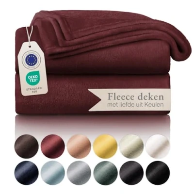 Afbeelding van Blumtal fleece deken hoogwaardige deken, zachte microvezeldeken als bankhoes, sprei, plaid of woonkamerdeken, 150 x 200 cm, Bordeaux