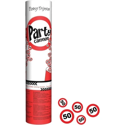 Afbeelding van 2x stuks party popper Confetti kanon 50 jaar