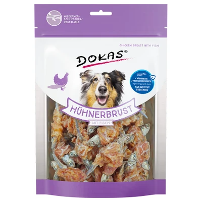 Afbeelding van 220g Kauwsnack Kippenborst met Vis Dokas Hondensnacks