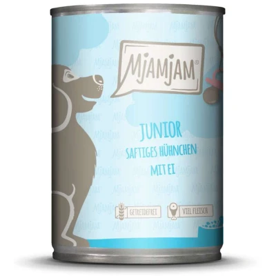 Afbeelding van 6x400g MjAMjAM Junior sappige kip met ei nat hondenvoer