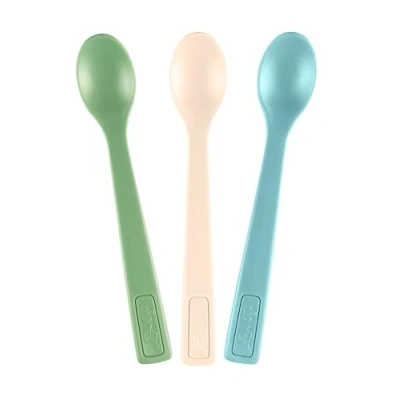 Afbeelding van NIP Green Eco Babyllepel vanaf 4 maanden, extra smalle voederlepel, vaatwasmachinebestendig, perfect voor aanvullende voeding, BPA vrij, zonder melamine, duurzaam, set van 3, kleurrijk