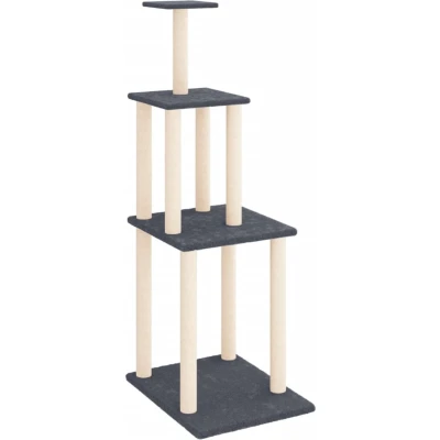 Afbeelding van Kattenmeubel met sisal krabpalen 149 cm donkergrijs