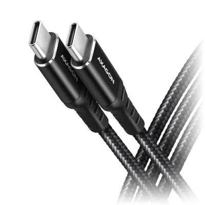 Afbeelding van Axagon BUCM CM30AB cable USB C &lt; &gt; 2.0, 3m, PD 60W, 3A, ALU, braid, Black