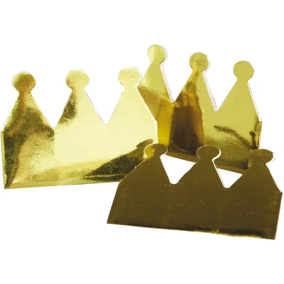 Afbeelding van 6x stuks Gouden kroontjes van karton