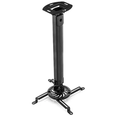 Afbeelding van deleyCON Universele Beamerhouder Plafondbevestiging + 15 Kantelbaar 360 Draaibaar tot 13,5 Kg In Hoogte Verstelbaar 545 mm 900 Kabelgeleider Zwart