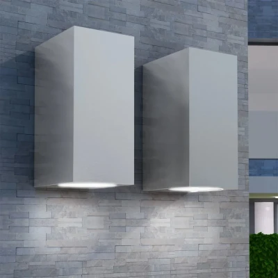 Afbeelding van Wandlamp buiten boven en onder licht 2 stuks