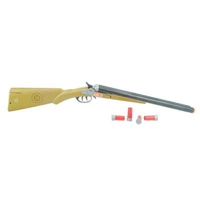 Afbeelding van Toyland® 75 cm westelijk jachtgeweer met dubbele loop geluidseffecten en schietschalen