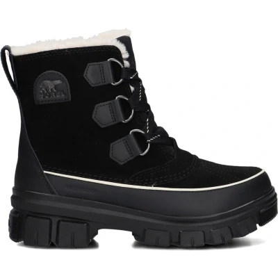 Afbeelding van Sorel Dames Torino 5 waterdichte mode laars, zwart/fawn, 5.5 UK, Zwarte reekalf, 38.5 EU