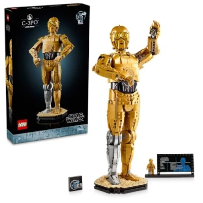 Afbeelding van LEGO 75398 Star Wars C 3PO Droid figuur, bouw en displaymodel met minifiguur, verzamelobject voor thuis of kantoordecoratie, nostalgisch cadeau idee volwassenen, fans