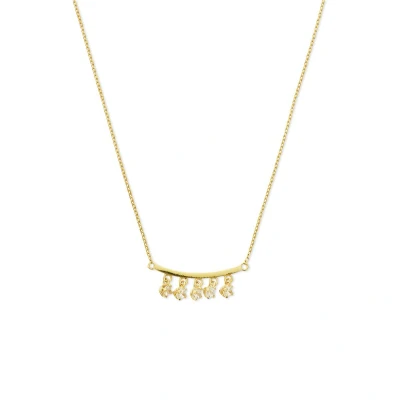 Afbeelding van zilver verguld (geel) collier zirkonia 41,5 + 4 cm 2100599 horloge Goudkleur 45.5