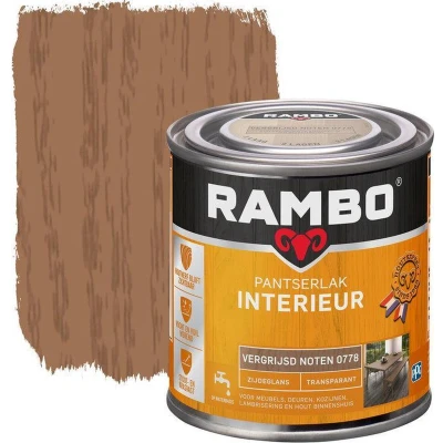 Afbeelding van Rambo Interieur Lak Transparant Zijdeglans Vergrijsd Noten 0778 0,25 liter
