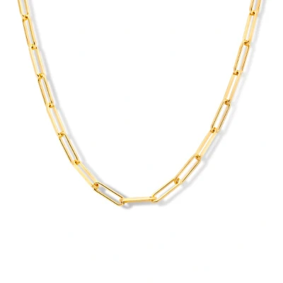 Afbeelding van zilver verguld (geel) collier paperclip vierkante buis 3,0 mm 41 + 4 cm 3 micron 2103170 horloge Goudkleur 45