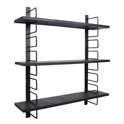 Afbeelding van LOFT42 Wandrek Zwart Mangohout â“ Metaal 64x13x74