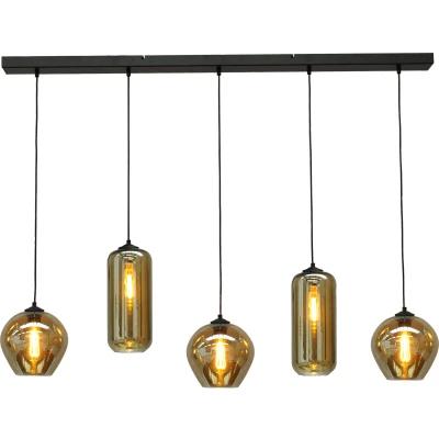 Afbeelding van Masterlight Glazen eetkamer hanglamp Quinto 5 2261 05 130 35