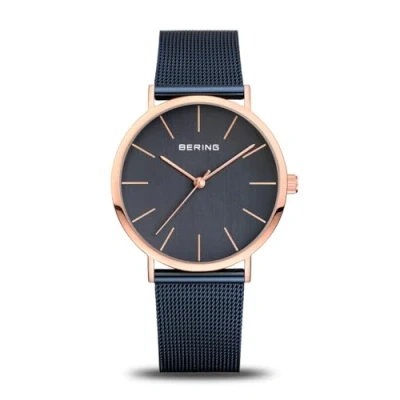 Afbeelding van BERING dameshorloge quartz uurwerk klassieke collectie met roestvrij staal en saffierglas 13436 367 polshorloges