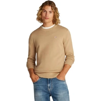 Afbeelding van Tommy Jeans Essential Light Sweater Trui, Heren, Maat: 44, Relic tan