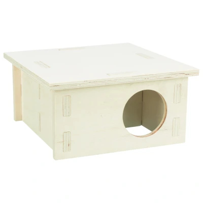 Afbeelding van Trixie Knaagdierhuis 4 Kamers Onbehandeld Hout Naturel 30X30X12 CM (410620)
