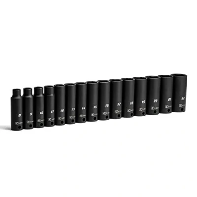 Afbeelding van Capri Tools 3/8 inch drive metrische diepe impact doppenset (15 delig), set/8 22 mm (CP53000 15MD)