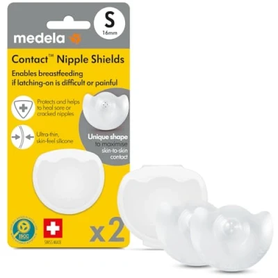 Afbeelding van Medela Contact Tepelhoedjes Small 2 Stuks incl. Bewaardoosje 200.1625