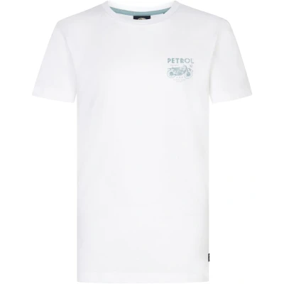 Afbeelding van Petrol Industries Jongens Backprint T shirt Bayfront Wit Maat 140