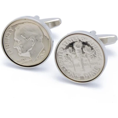 Afbeelding van Manchetknopen Munt Amerika Echte 10 Cent Dime