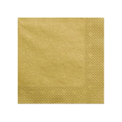 Afbeelding van 20x Papieren tafel servetten goud gekleurd 40 x cm Feestservetten
