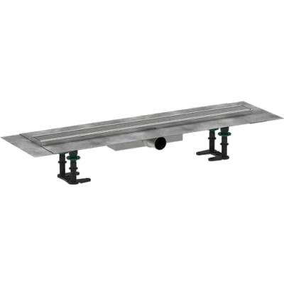 Afbeelding van hansgrohe RainDrain Compact complete set douchegoot 700, voor vlakke inbouw, geborsteld roestvrij staal, 56164800