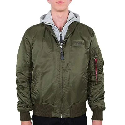 Afbeelding van Alpha Industries MA 1 D Tec bomberjack voor heren Dark Green