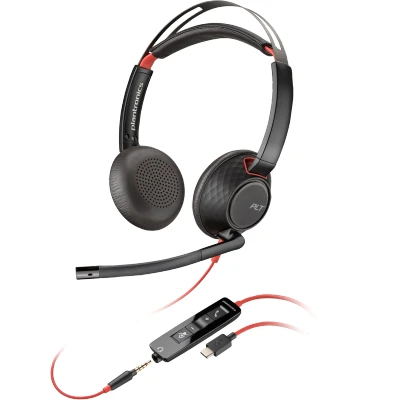 Afbeelding van POLY Blackwire 5220 stereo USB C headset + 3,5 mm stekker C/A adapter (bulk)