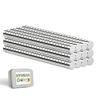Afbeelding van koelkastmagneten, premium geborsteld nikkel doe het zelf kleine multifunctionele ronde magneten voor wetenschap, ambachten, kantoor, whiteboard, kaart (2 x 1 mm 300 stuks)