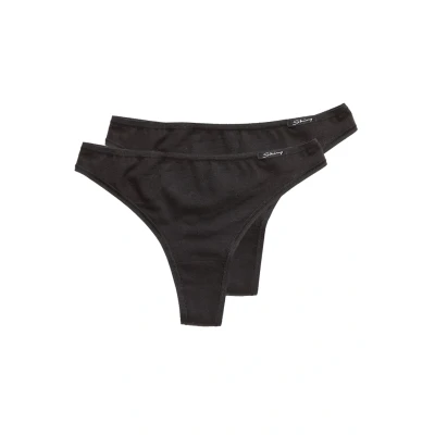 Afbeelding van Skiny Damen String 2ER PACK String, Dames, Maat: 40, Black