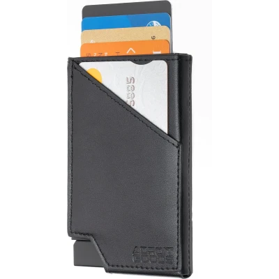Afbeelding van AdroitGoods Pasjeshouder 7 Pasjes Portemonnee Creditcardhouder Met RFID Technologie Leder Zwart